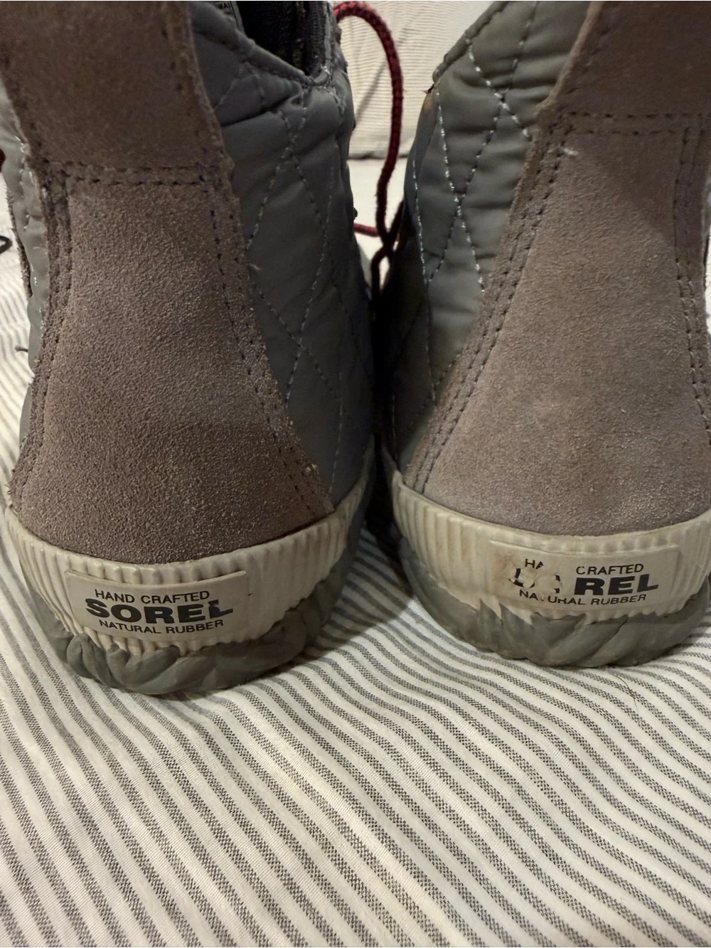 Sorel Women’s Out N About Quilted Ankle Rain Duck Boot Grey 9.5